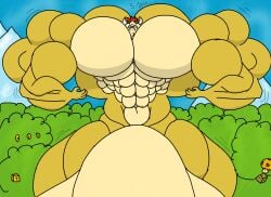 1boy bowser bughemoth bulge bulging giant huge_cock hyper hyper_balls hyper_penis luigiman male mario_(series) muscular muscular_male nintendo