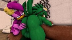 1boy 3d 3d_model 3d_render anthro ass ass_worship avian backsack balls bent_over bubble_butt caked_up cheeked_up couch dat_ass duo female female_licking_male furry glasses green_feathers hand_on_ass head_turned jet_the_hawk licking_ass living_room looking_back maxdistortion nude purple_feathers sega sfm sonic_(series) sonic_riders sonic_the_hedgehog_(series) source_filmmaker source_filmmaker_(artwork) testicles tongue tongue_out wave_the_swallow yiff