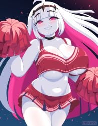 1girls big_boobs big_breasts big_tits bluefrok blush boobs breasts cheerleader cleavage female female_only fnf_entity friday_night_funkin friday_night_funkin_mod horns humanoid long_hair newgrounds nikusa_(sugarratio) pink_eyes purple_eyes queen smiling smiling_at_viewer solo solo_female tagme tits voluptuous voluptuous_female white-skinned_female white_hair white_skin white_skinned_female