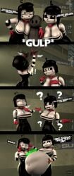 3d anonymous_male anxxyo comic deviantart deviantart_username digestion_noises mime mime_and_dash mime_girl oral_vore vore vore_comic