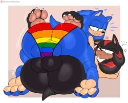 2boys angry anthro ass ass_focus ass_on_ass balls_touching big_ass big_balls big_butt blush bottom_heavy bouncing_ass bubble_ass bubble_butt edit edited edited_image femboy furry furry_on_furry furry_only gay gay_flag hedgehog homosexual huge_ass huge_balls huge_butt jinu lgbt lgbt_couple lgbt_pride lgbt_pride_colors lgbt_rainbow male_only missionary_frottage panties pawpads rainbow_flag rainbow_panties sega shadow_the_hedgehog simple_background sonadow sonic_(series) sonic_the_hedgehog sonic_the_hedgehog_(series) sweat sweatdrop sweating yaoi