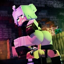 1boy 1boy1girl 3d arthur32 ass balls clothing grace_(ender2435) hair_bun halloween minecraft penis sex shoes squatting squatting_cowgirl_position vagina vaginal_penetration vaginal_sex white_hair