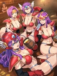 4girls artist_request bikini_armor light-skinned_female purple_hair tagme