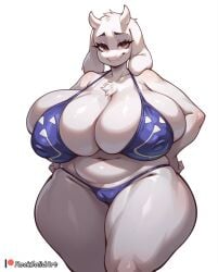 1girls ai_generated anthro anthro_only belly breasts cameltoe chest_tuft chubby chubby_female cleavage female female_only furry furry_only huge_breasts mature mature_anthro mature_female milf navel nipple_bulge red_eyes rocksolidart slightly_chubby slightly_chubby_female solo solo_female thick_thighs toriel undertale undertale_(series) white_background white_fur wide_hips