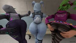 3d 3girls against_wall ass ass_grab bent_over big_ass bunny_brawler bunny_costume bunny_ears bunny_tail cornered female female_only fortnite leaning_forward luna_(fortnite) tagme teknique trapped zoey_(fortnite)