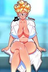 1girls alternate_version_available bedaxe big_ass big_breasts dragon_ball dragon_ball_super female gilf glasses grandmother large_breasts mature nipples_visible_through_clothing panchy panchy_(dragon_ball) panchy_briefs