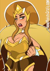 1girls amazon big_breasts cleavage dc_comics dc_super_hero_girls female female_only hippolyta hippolyta_(shg) large_breasts milf moisesgrafic mother queen royalty solo wonder_woman_(series)