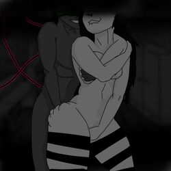 black_hair creepypasta laughing_jill sad_kyle scared