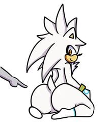 1boy absurd_res animated ass big_ass big_butt big_thighs boop bottom_heavy bubble_ass bubble_butt cute disembodied_hand gay gloves gray_fur hand_on_ass hand_on_butt hedgehog highres huge_ass huge_butt male male_only poke presenting presenting_hindquarters sega silver_the_hedgehog socks sonic_(series) thick_thighs thighs wide_hips yaoi