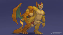 16:9 2019 2boys abs anal anal_sex anthro anthro_on_anthro anthro_penetrated anthro_penetrating anthro_penetrating_anthro anthrofied balls bara biceps biped bowser bowser_day charizard chubby crossover dragon duo erection fire hair hi_res hollowthedragon horn humanoid_penis knot koopa male male/male male_only male_penetrated male_penetrating mario_(series) muscular muscular_male nintendo pecs penetration penis pokémon_(species) pokemon pokemon_(species) pokemon_rgby red_hair reptile scalie sex simple_background standing standing_sex teeth turtle video_games