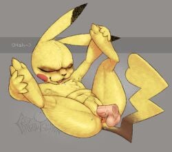 anthro anus armpit_hair belly bodily_fluids body_hair chest_tuft cryptidfelinoid digitigrade disembodied_penis duo eyes_closed feet female fur generation_1_pokemon genital_fluids genitals grey_background heart_tail human logo lying male male/female mammal moan nintendo offscreen_male on_back open_mouth paws penetration penile penile_penetration penis penis_in_vagina pikachu pokemon pokemon_(species) presenting presenting_anus pubes raised_arm rodent sex simple_background smug soles spread_legs spreading tail text toes tuft vaginal vaginal_fluids vaginal_penetration vulva yellow_body yellow_fur
