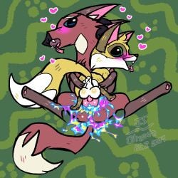 animal_genitalia animal_jam animal_vulva anus backsack balls big_balls big_penis blizzate blue_eyes bodily_fluids brown_body brown_fur butt canid canine canine_genitalia canine_vulva colored_cum cum cum_in_vagina cum_inside duo ejaculation female feral fox fur genital_fluids genitals glistening glistening_balls glistening_genitalia green_eyes heart_symbol knot knotted_penis knotting larger_female long_legs low_res lying male male/female mammal maned_wolf messy on_back pawpads paws penis size_difference slim smaller_male spread_legs spreading tall tongue tongue_out unusual_bodily_fluids unusual_cum unusual_genital_fluids vulva wildworks yellow_body yellow_fur