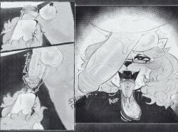 andy_(shizumoh) anthro blowjob condom deepthroat long_tongue shizumoh tagme tongue
