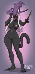 2026 absurd_res anthro areola biped breasts claws clothed clothed_anthro clothed_female clothing digital_drawing_(artwork) digital_media_(artwork) domestic_cat feet felid feline felis female front_view fur genitals hat hat_only headgear headgear_only headwear headwear_only hi_res kittydee looking_at_viewer mammal mostly_nude mostly_nude_anthro mostly_nude_female navel nipples simple_background smile solo standing tail teeth toes tongue vulva wide_hips