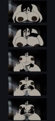 bedroom chubby_female cock_worship comic creepy cum deepthroat fellatio female_on_top huge_breasts huge_cock hugging_penis kaios korbaen large_ass large_tongue larger_female licking_penis long_penis looking_at_viewer monster_girl nightmare_fuel nightmare_waifu orgasm_denial paizuri paizuri_lead_by_female penis_expansion pov pulling_down_pants rule34 tonguejob under_covers veiny_penis wide_hips