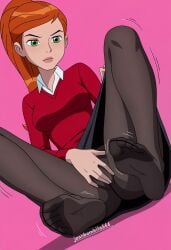 1girls ai_generated ben_10 ben_10_alien_force ben_10_omniverse ben_10_ultimate_alien breasts cartoon_network feet female gwen_tennyson gwen_tennyson_(alien_force) gwen_tennyson_(omniverse) gwen_tennyson_(ultimate_alien) jeanbombila666 long_hair male masturbation pantyhose