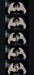 bedroom chubby_female cock_worship comic creepy cum deepthroat fellatio female_on_top huge_breasts huge_cock hugging_penis kaios korbaen large_ass large_tongue larger_female licking_penis long_penis looking_at_viewer monster_girl nightmare_fuel nightmare_waifu orgasm_denial paizuri paizuri_lead_by_female penis_expansion pov pulling_down_pants rule34 tonguejob under_covers veiny_penis wide_hips