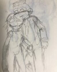 adult_on_young agatha_(dark_deception) bellhop blindfold dark_deception dark_deception:_chapter_1 dark_deception:_chapter_2 elementary_evil monkey monkey_business murder_monkey traditional_art traditional_media traditional_media_(artwork) young younger_female