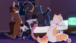1girls 3boys animated bed bedroom blowjob cum cum_drip cum_in_mouth cum_in_pussy cum_inside cupofuwu deepthroat double_penetration face_fucking female fur furry furry_ears furry_female furry_male furry_only furry_tail gamer gaming gangbang horse horse_boy horse_ears horse_penis horse_tail horsecock loop looping_animation male male/female on_back on_bed on_knees paw paws rat rat_ears rat_girl rat_tail sitting sitting_on_floor smile smiling tagme tagme_(character) threesome tv vagina vaginal_insertion vaginal_penetration vaginal_sex video window