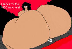 ass big_breasts black_hair breasts dumptruck_ass dumptruck_butt enormous_ass forest gigantic_ass huge_ass huge_breasts looking_at_viewer looking_back milestone_celebration modinnikita naked naked_female needlemouse_(series) nude pink_eyes red_sky sarah_henderson_(needlemouse) smile smiling_at_viewer thick_thighs wide_hips wide_thighs