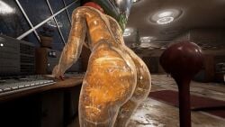 1girls anastasia_nazarova_(atomic_heart) ass atomic_heart breasts dat_ass hips huge_ass large_ass red_hair screencap thick_thighs thighs