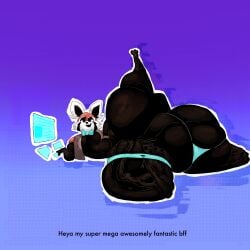 1:1 ailurid anthro balls barely_contained barely_contained_penis big_balls big_butt big_penis butt clothed clothing digital_creature elastic_band english_text fan_character gay gay_anal genitals hi_res homosexual homosexual_male huge_balls huge_penis hyper hyper_balls hyper_genitalia hyper_penis indigo_park legs_up lumiink lying male male_focus male_only male_penetrated male_penetrating mammal mascot_horror oc on_side penis red_panda remi_(jakeneutron) remi_the_red_panda skimpy text thong topwear underwear vest