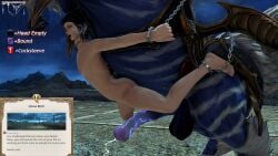 belly_riding final_fantasy_xiv gpose_(ffxiv) horse horsecock male/male mind_break rape viera
