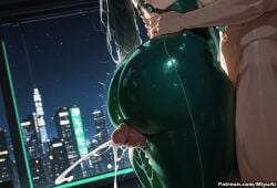 1boy 1girl after_sex ai_assisted ai_generated ass black_hair breasts building city cityscape close-up cum cum_on_clothes curvaceous curvy curvy_female curvy_figure ejaculation eve_(stellar_blade) female from_behind hetero large_penis long_hair lying miyuai neon_trim night night_sky overflow penis sky solo_focus star_(sky) starry_sky stellar_blade thick thick_ass thick_butt thick_hips thick_legs thick_thighs thighs voluptuous voluptuous_female watermark wide_hips wide_thighs