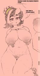 1girls 2d belly_button black_hair breasts filia_(skullgirls) large_breasts milf navel nipples nude painted_nails pussy red_eyes samson_(skullgirls) skullgirls tagme text thighs vaginal wide_hips ylidan