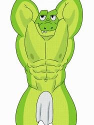 2d_animation abs animated anthro bulge crocodile crocodilian erection gay gay_anal green_body homosexual homosexual_male male male_focus male_only male_penetrated male_penetrating muscular muscular_male nipples nude obliques pecs reptile scalie simple_background slsinlogo solo suggestive towel white_background