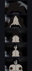 bedroom chubby_female cock_worship comic creepy cum deepthroat fellatio female_on_top huge_breasts huge_cock hugging_penis kaios korbaen large_ass large_tongue larger_female licking_penis long_penis looking_at_viewer monster_girl nightmare_fuel nightmare_waifu orgasm_denial paizuri paizuri_lead_by_female penis_expansion pov pulling_down_pants rule34 tonguejob under_covers veiny_penis wide_hips