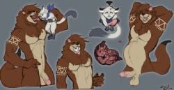 abdominal_bulge anthro duo felid feline genitals hi_res internal male male/male mammal micro mustelid oral_vore otter penis presenting tanner_toshta vore zyyphelze
