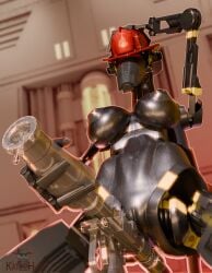 1girls 3d b1_battle_droid fire_hose firefighter hose katzehut robot robot_girl robot_humanoid star_wars sweat