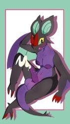 4k 9:16 absurd_res anthro areola bat blush bodily_fluids breasts claire_lun cum ejaculation erection generation_6_pokemon genital_fluids hands-free herm hi_res intersex male mammal medium_breasts nintendo nipples noivern pokemon pokemon_(species) purple_areola purple_nipples solo