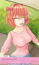 before_sex doki_doki_literature_club fully_clothed imminent_sex moritaris sayori_(doki_doki_literature_club)