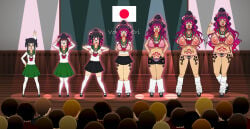ass ass_expansion bimbo bimbofication brainwashing breast_expansion breast_growth breast_growth_(enlargement) breasts female gyaru hair_growth identity_death kisekae large_ass large_breasts tan thick_thighs transformation transformation_sequence wide_hips
