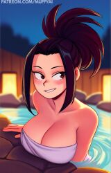 1girls ai ai_generated breasts dark_hair female huge_breasts mature_female momo_yaoyorozu