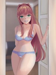 bra doki_doki_literature_club inviting monika_(doki_doki_literature_club) moritaris panties
