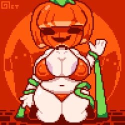 1girls animated areola areolae bikini brainwashing breasts female_only gif huge_breasts hypnosis kneeling micro_bikini mind_control nipple_bulge nipples octotron2000 orange_hair parasite pixel_art plump pumpkin pumpkin_head self_upload short_hair solo solo_female tentacle thick_thighs toothy_grin vine_tentacles vines waving wide_hips