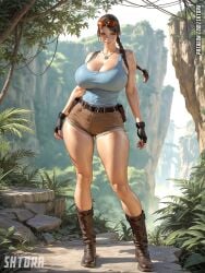 ai_generated ass big_ass big_breasts breasts female female_only huge_breasts lara_croft large_ass large_breasts shtora solo_female thick_thighs tomb_raider wide_hips