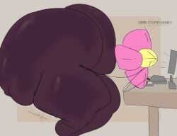 1girls angry angry_expression angry_face ass ass_focus battle_for_dream_island bending bending_forward bfdi big_ass big_ass_(female) cajitasecsi computer computer_keyboard computer_monitor computer_mouse female female_focus female_only flower_(bfdi) gaming giant_ass giant_ass_(female) huge_ass huge_ass_(female) legs object_shows osc pc talking thick thick_ass thick_legs thick_thighs thighs