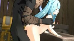 anal animated ass bent_over blue_hair breasts chisaenigmava faruzan_(genshin_impact) from_behind genshin_impact hilichurls_(species) nude_female opennsfwsp pine_nsfw sound tagme video voice_acted