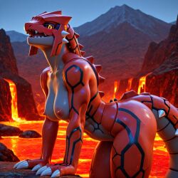 ai_generated anthro anthro_female anthroguy bending_forward bending_over breasts curvy curvy_female dragon dragon_girl female female_focus female_only flirting flirting_with_viewer generation_3_pokemon groudon high_quality high_resolution highres horny horny_female in_heat lava legendary_pokemon looking_at_viewer monster monster_girl mountain muscular muscular_anthro muscular_female naked naked_female nude nude_female pokemon pokemon_(species) posing posing_for_the_viewer scales scalie_female scalie_only scaly seductive seductive_eyes seductive_look seductive_pose seductive_smile sexy_body sexy_female sexy_pose tits tits_out voluptuous voluptuous_body voluptuous_female wide_hips