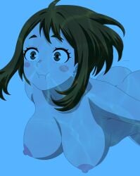 1girls anime arthur4272 ass big_breasts boku_no_hero_academia breasts female my_hero_academia nipples nude ochako_uraraka skinny_dipping solo swimming tagme toonami underwater water