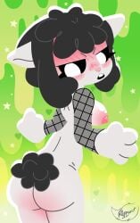 ahegao animal_ears anthro ass_focus baba_chops baba_chops_(poppy_playtime) big_ass black_wool blush bubble_butt embarrassed erect_nipples female fishnet_clothing fishnet_top fluffy_tail from_behind glossy_skin heart_eyes huge_ass looking_back mob_entertainment nightmare_critters pochi_science poppy_playtime poppy_playtime_(chapter_4) presenting puffy_nipples pussy rappywet rear_view saliva sheep_girl solo spread_legs sweat thick_thighs tongue_out wet_pussy white_wool wide_hips