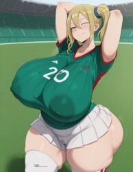 1girls ai_generated angel_yukkis ass big_ass big_breasts big_tits breasts curvy curvy_female curvy_figure day fat_ass hayasaka_ai kaguya-sama_wa_kokurasetai_~tensai-tachi_no_renai_zunousen~ nipples oppai pussy pussy_juice sexy_female sexy_pose shirt socks stadium sweat tits voluptuous_female