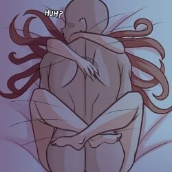 doki_doki_literature_club leg_lock mating_press monika_(doki_doki_literature_club) moritaris on_back on_bed