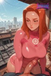 ai_generated atom_eve big_ass big_breasts big_butt blushing blushing_at_viewer cityscape deurahh female female_focus forest green_eyes hi_res highres imminent_oral imminent_penetration imminent_sex imminent_vaginal invincible invincible_(comics) invincible_(tv_series) large_ass large_breasts long_hair navel orange_hair patreon patreon_link patreon_username pov pov_eye_contact pubic_hair rooftop rooftop_sex solo solo_female solo_focus steam steaming_body superhero superhero_costume superheroine thick_thighs tight_clothing tight_fit voluptuous voluptuous_body voluptuous_female