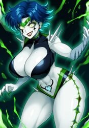 ai_generated ami_mizuno ass bishoujo_senshi_sailor_moon breasts claws cleavage corruption dark_persona elbow_gloves enemy_conversion evil_smile fairy_tail female huge_ass huge_breasts light-skinned_female light_skin lips midriff navel pale-skinned_female pale_skin rock_of_succubus sailor_mercury smile succubus succubus_tattoo tagme thedivergence1997 thick_thighs wide_hips