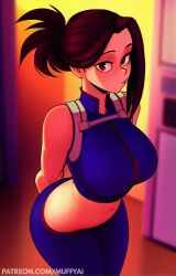 1girls ai ai-created ai_art ai_assisted ai_generated breasts dark_hair female huge_breasts mature_female momo_yaoyorozu my_hero_academia